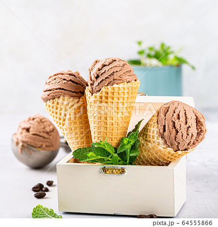Delicious coffe ice cream for dessert Delicious coffe ice cream for dessert 64555866
