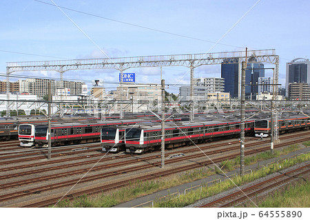 日中の京葉車両センターにての写真素材