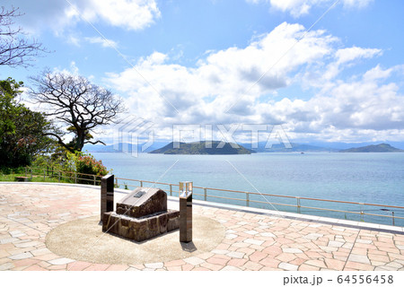 金印公園　福岡市志賀島　歴史ロマン　博多湾　中央は能古島　玄界灘　 64556458