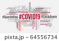 COVID19 world hashtag background concept. COVID 19 64556734