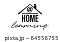 At Home Learning text icon illustration. 64556755