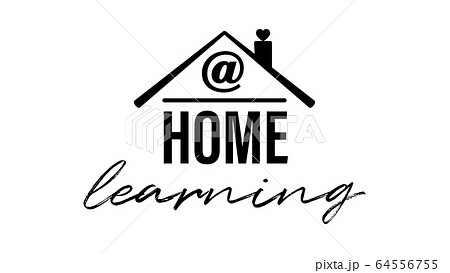 At Home Learning text icon illustration. At Home Learning text icon illustration. 64556755