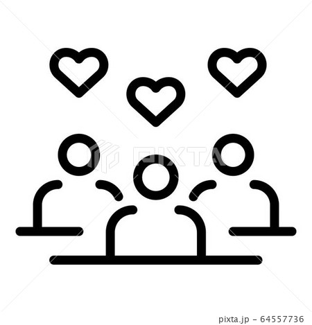 Followers likes icon, outline style 64557736