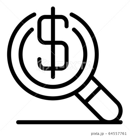 Magnifier dollar icon, outline style Magnifier dollar icon, outline style 64557761