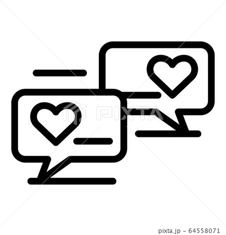 Client chat bubbles icon, outline style Client chat bubbles icon, outline style 64558071