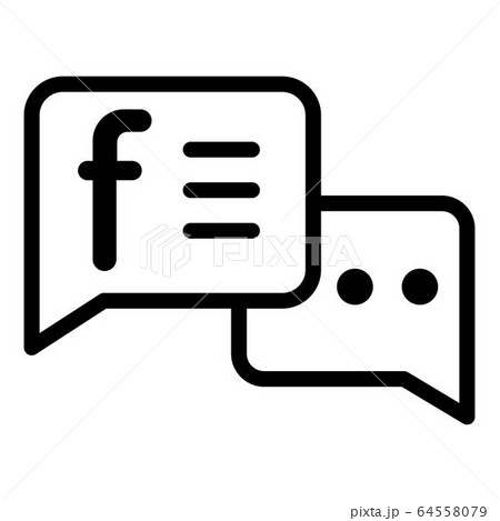 Facebook Chat Icon Outline Styleのイラスト素材