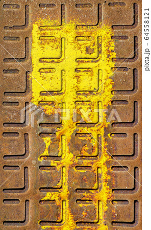 Rusty manhole cover Rusty manhole cover 64558121