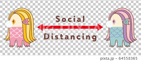 アマビエのソーシャルディスタンシング アマビエのソーシャルディスタンシング 64558365