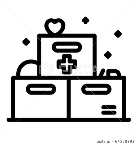 Medicine boxes icon, outline style Medicine boxes icon, outline style 64558393
