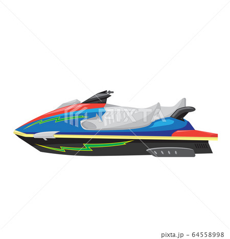 Modern Jet Ski Icon Isolated On White のイラスト素材