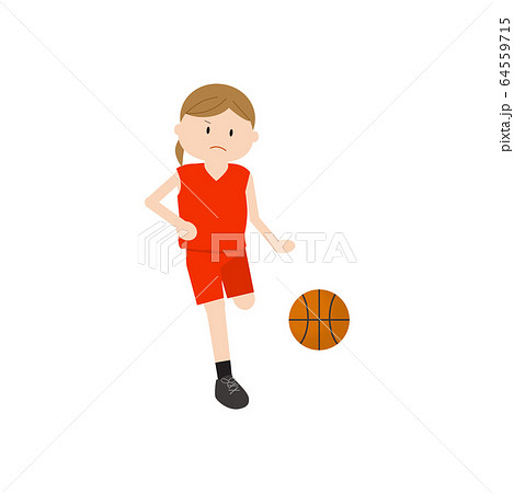 バスケ女子4のイラスト素材