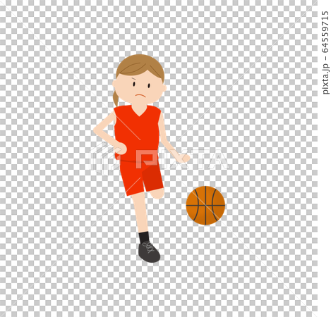 バスケ女子4のイラスト素材