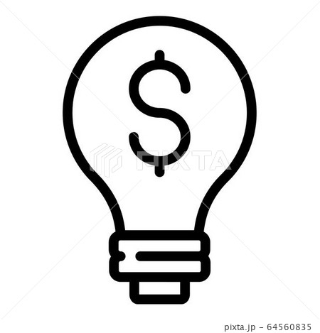 Money bulb idea icon, outline style 64560835