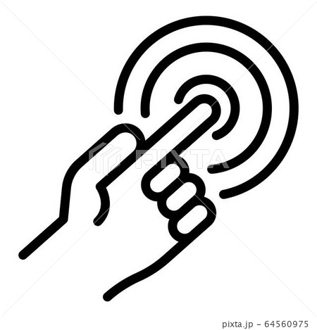 Finger touch point icon, outline style Finger touch point icon, outline style 64560975