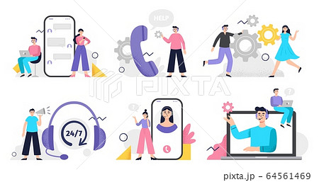 Set of customer service illustration. Set of customer service illustration. 64561469