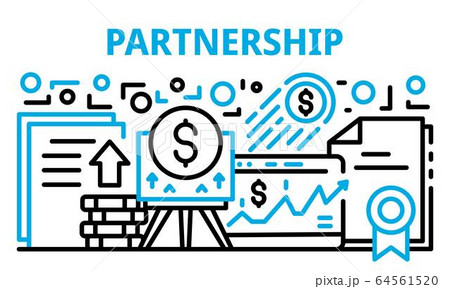 Finance partnership banner, outline style 64561520