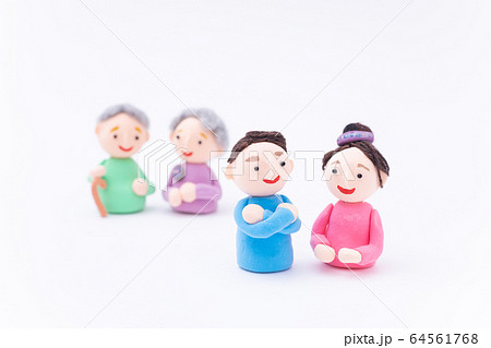 手作り紙粘土人形 手作り紙粘土人形 64561768