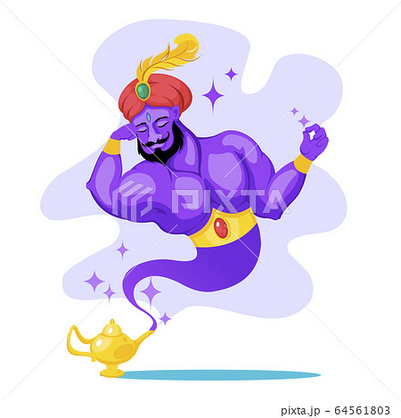 Cartoon Color Character Person Jinnee Concept. Vector Cartoon Color Character Person Jinnee Concept. Vector 64561803