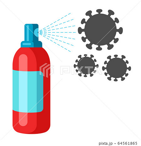 Illustration of protective medical antiseptic with coronavirus molecules Covid-19. 64561865