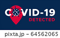 COVID-19 Coronavirus detected, flat vector logo 64562065
