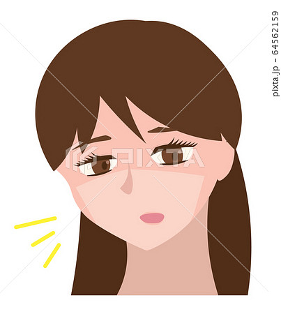 マスクの日焼け跡が付いてしまった女の人 マスクの日焼け跡が付いてしまった女の人 64562159