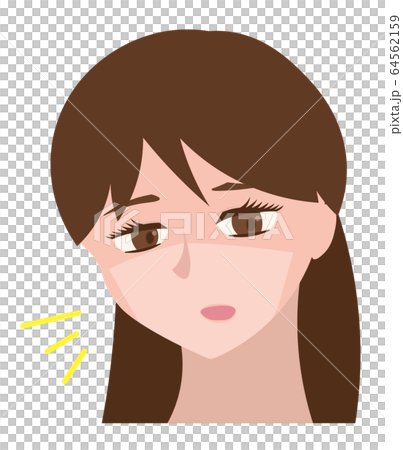マスクの日焼け跡が付いてしまった女の人 マスクの日焼け跡が付いてしまった女の人 64562159