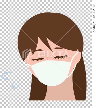 マスクをして苦しそうな女の人 64562163
