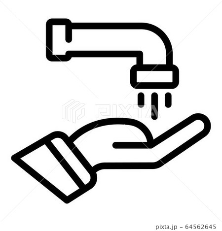 Water tap hand icon, outline style 64562645