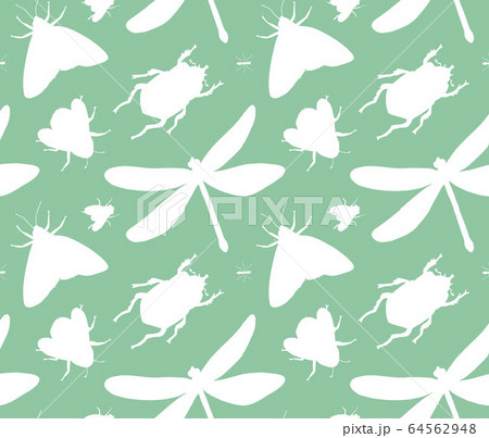 Vector seamless pattern of insects silhouette Vector seamless pattern of insects silhouette 64562948
