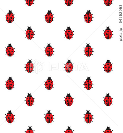 Vector seamless pattern of sketch red ladybug Vector seamless pattern of sketch red ladybug 64562963