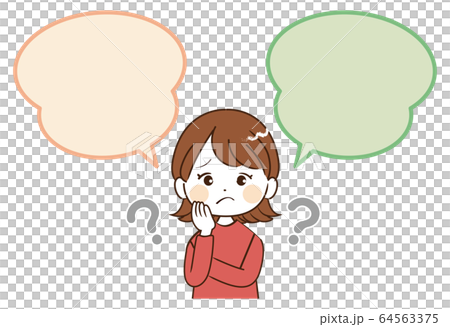 女性、ふきだし、疑問 女性、ふきだし、疑問 64563375