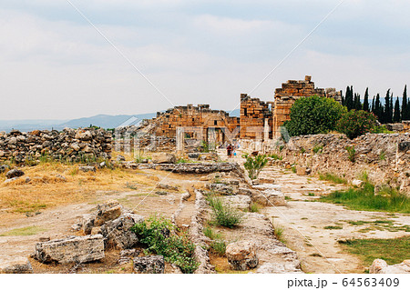 Ancient city of Hierapolis in Pamukkale, Turkey 64563409