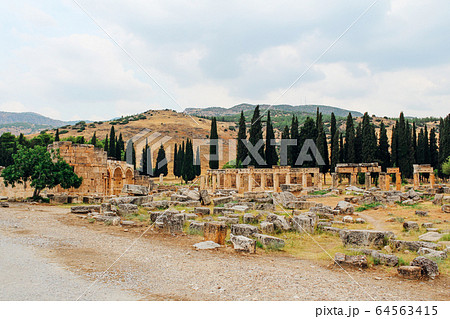 Ancient city of Hierapolis in Pamukkale, Turkey 64563415
