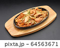 Udon noodles with seafood. Thai cuisine. 64563671