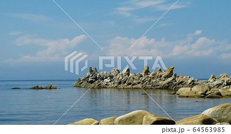 Column basalts formation of Stolbchaty cape at 64563985