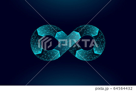 Devops software development operations infinity symbol. Programmer administration system life cycle quality. Coding building testing release monitoring. Online freelance vector illustration 64564432