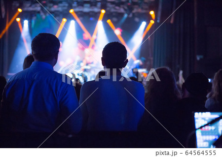 Audience watching the scene with artists. Audience watching the scene with artists. 64564555