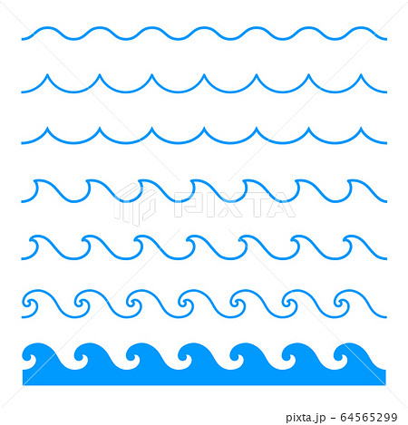 波のラインセット のイラスト素材