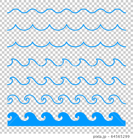 波のラインセット のイラスト素材