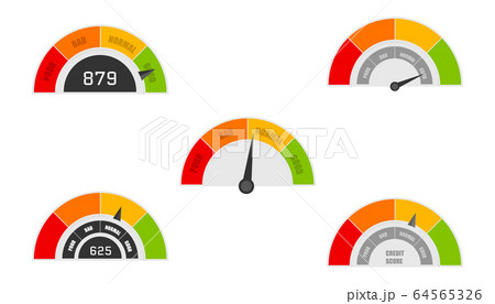 Business credit score vector speedometers. Business credit score vector speedometers. 64565326