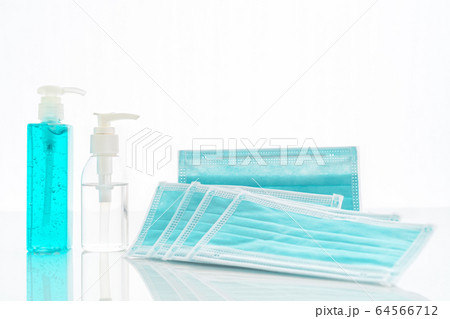 Medical face masks and Alcohol gel bottle 64566712