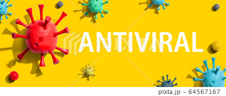 Antiviral theme with virus craft objects 64567167