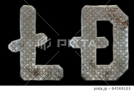 Set of symbols litecoin and dashcoin made of industrial metal on black background 3d 64569103