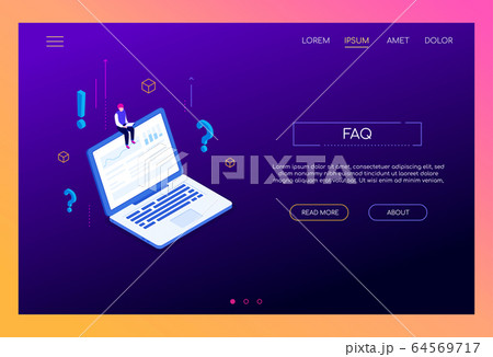Frequently asked questions - modern isometric vector web banner 64569717