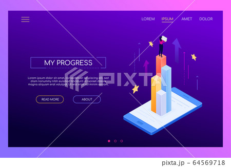 My progress - modern isometric vector web banner 64569718