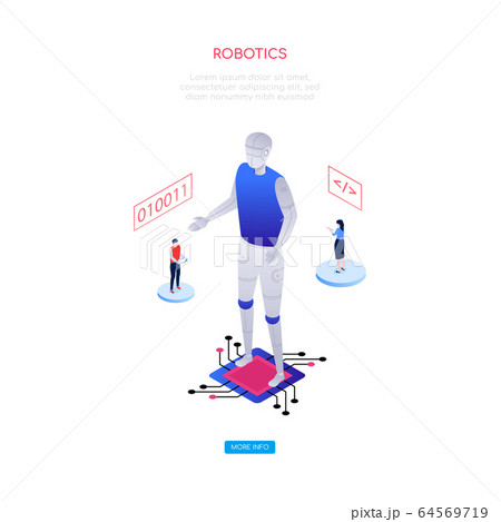 Robotics concept - modern isometric vector web banner 64569719