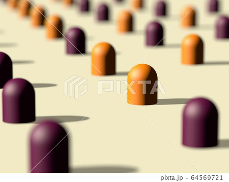 3D render od social distance or people diversity. Shadows isometric style 64569721