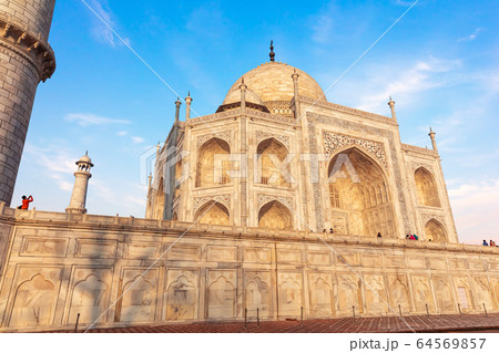 Taj Mahal mausoleum, detailed close view, India Taj Mahal mausoleum, detailed close view, India 64569857