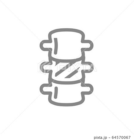 Sore human spine line icon. Osteochondrosis, myositis, spinal tuberculosis symbol Sore human spine line icon. Osteochondrosis, myositis, spinal tuberculosis symbol 64570067