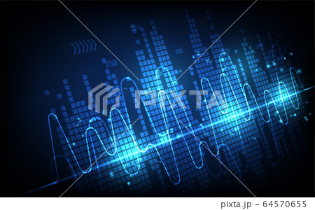 Sound wave rhythm background, technology concept, futuristic digital innovation background vector illustration 64570655
